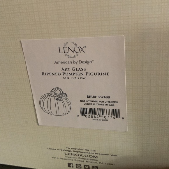 Lenox Art Glass Pumpkin New in Box - Picture 5 of 6